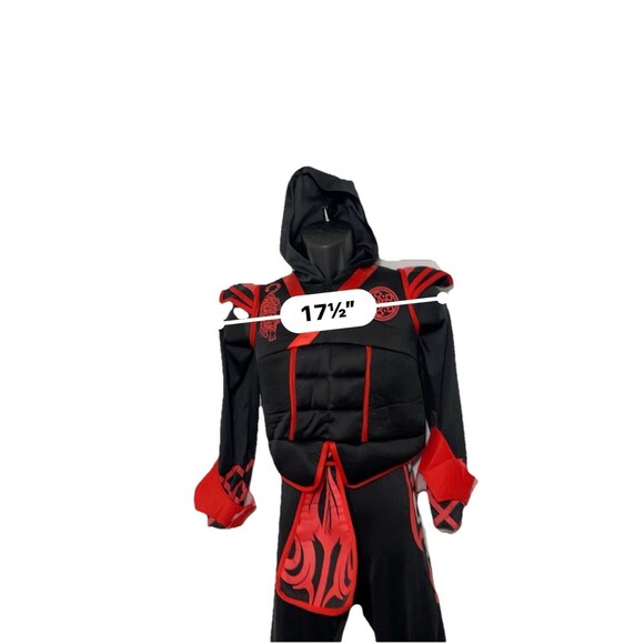 Spirit Halloween Samurai Warrior Costume Child Large 12-14 Red Black Armor EUC - Picture 6 of 10
